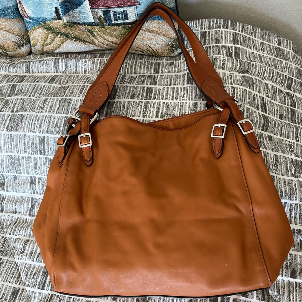 Ralph Lauren Shoulder Bag - Large Caramel Tote Calfskin-leather Hobo Bag